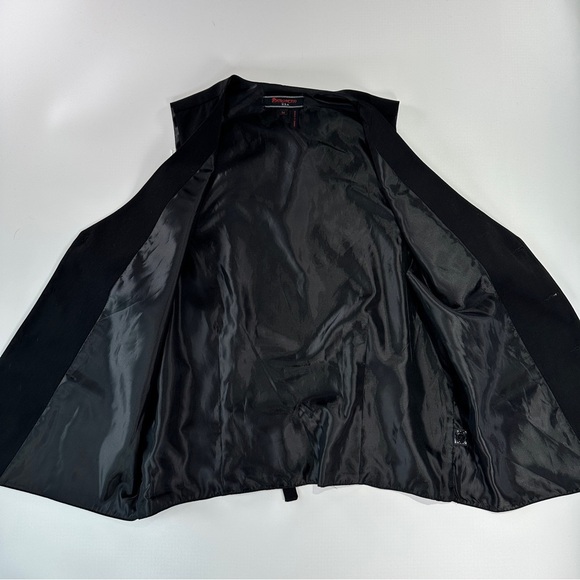 Pannocito Western Embroidered Vest Velvet Crest Rhinestone Black Size M - Picture 5 of 12